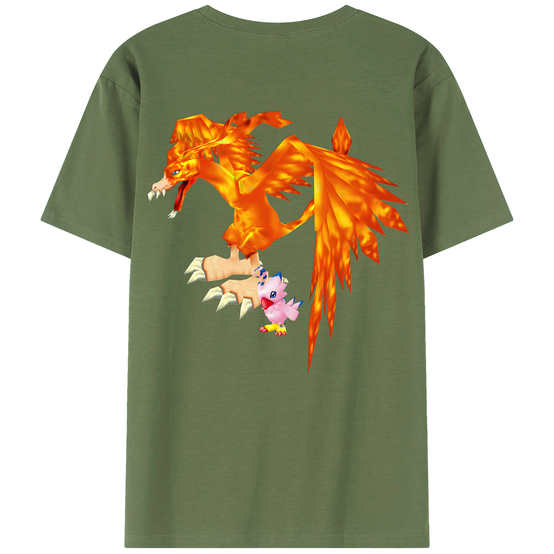 （画像用） Digimon デジタルモンスター/デジモン 綿100％ メンズ半袖Tシャツ（バックプリント） 通気性